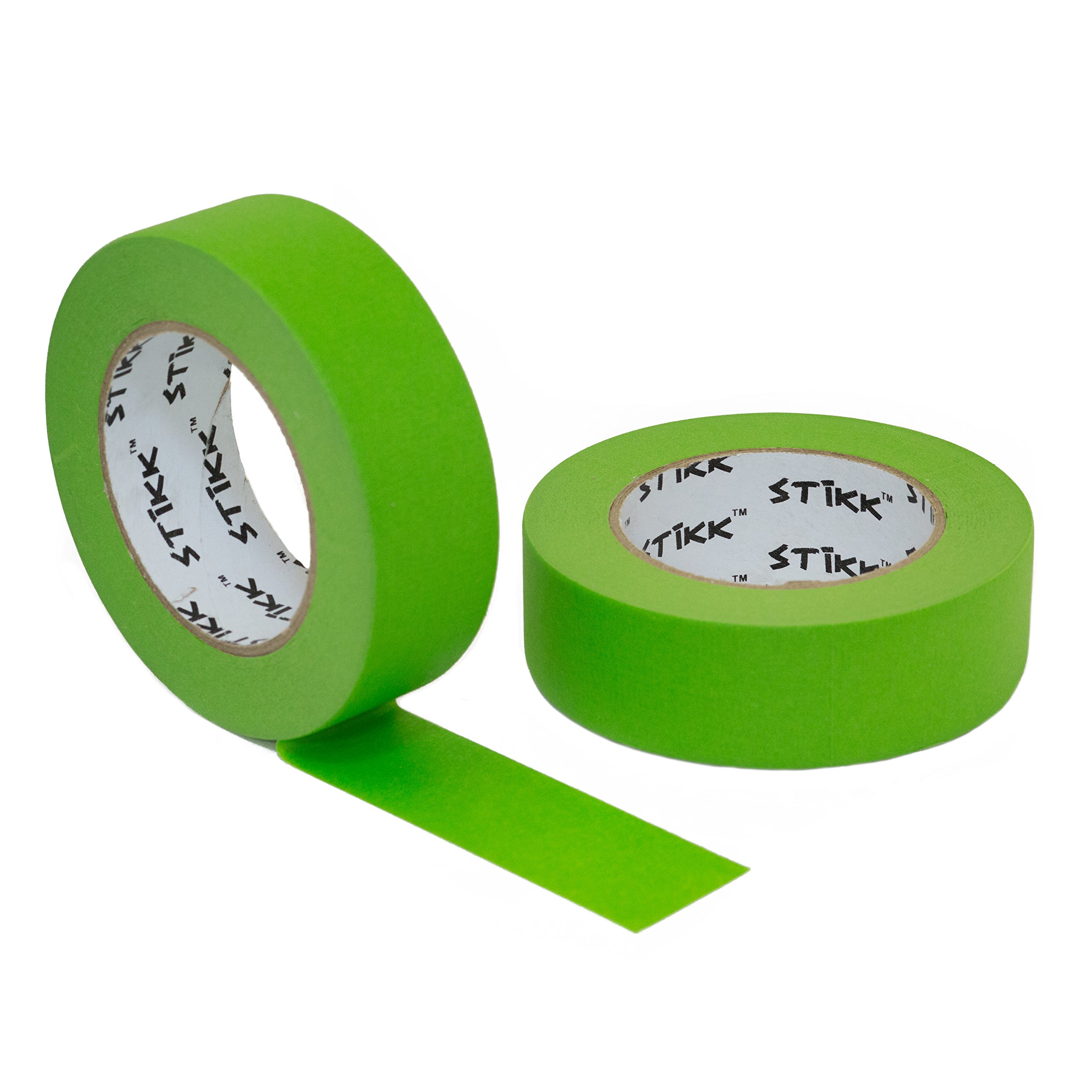 STIKK Green Painter's Tape 2-Pack - 1.5 Inch x 60 Yards - Professional Grade Masking Tape for Painting, Edges, Trim & Ceilings - Residue-Free DIY Paint Projects - Perfect for Home Renovation, Wall Art & Crafting