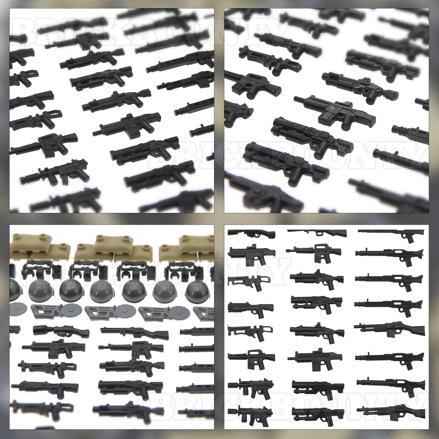 Military Minifigure Weapon Packs - 500pcs SWAT Army Equipment for Brick Soldier Toys | WW2 Bases & Rangers Combat Scenes