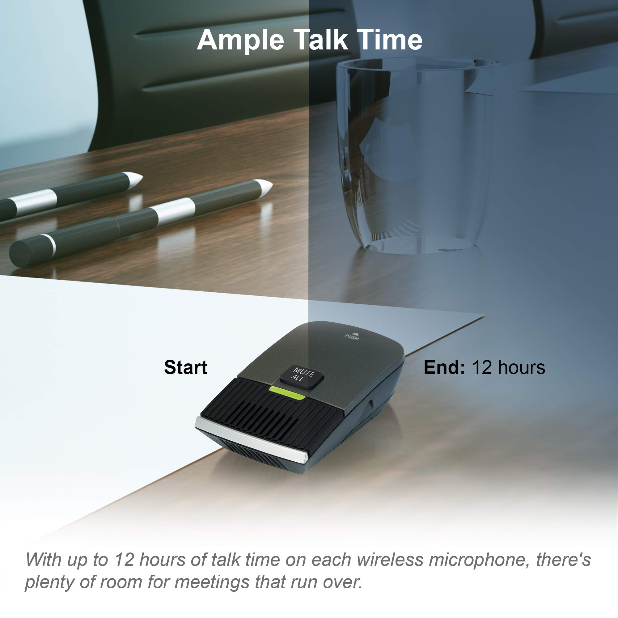VTech VCS702 ErisStation DECT 6.0 Conference Phone with 2 Wireless Microphones - OrbitLink Wireless Technology for Clear Audio - Perfect for Office Meetings & Conference Calls