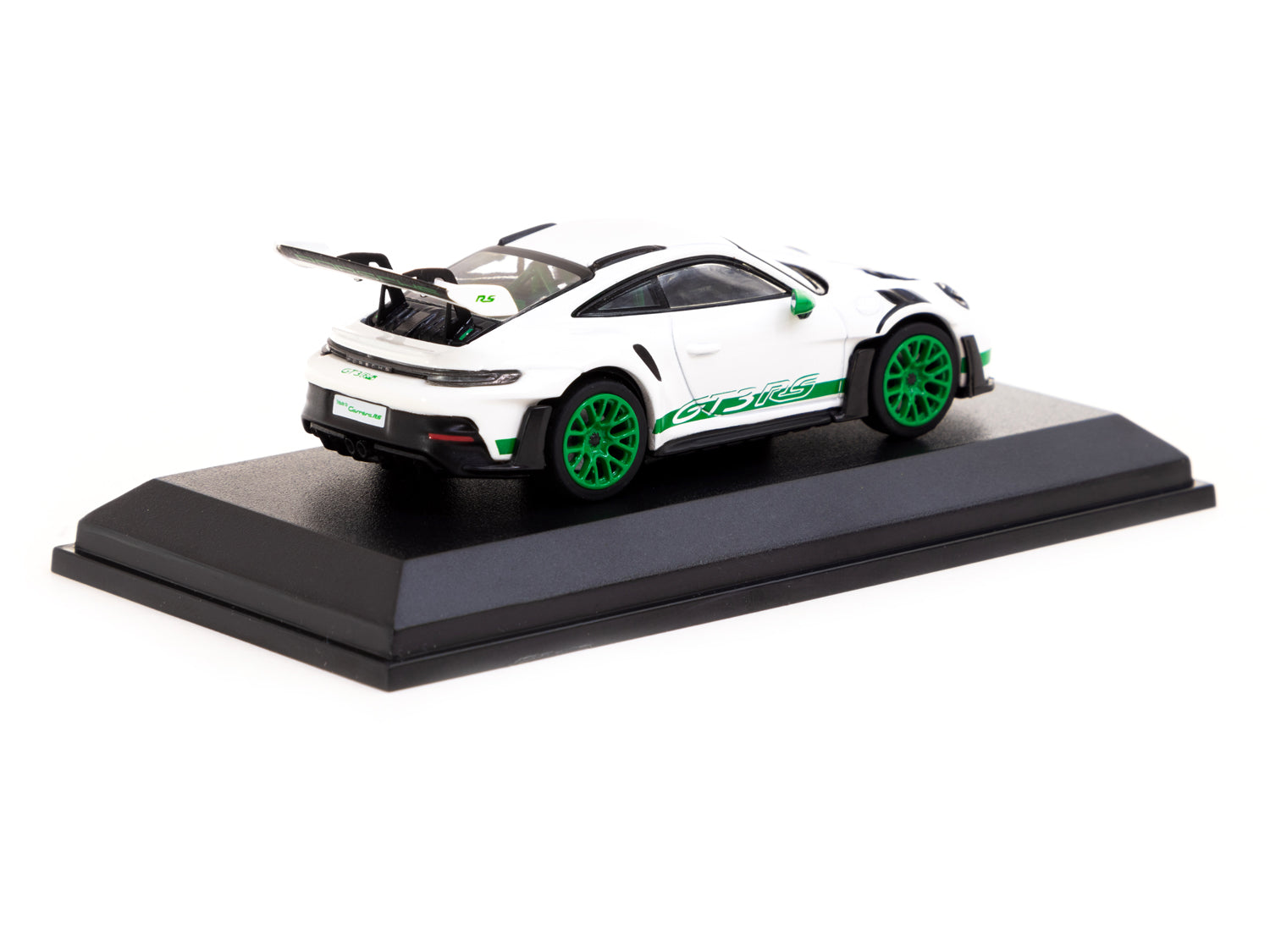 Minichamps X Tarmac Works 1/64 Scale Porsche 911 (992) GT3 RS Diecast Model Car - White & Green Limited Edition COLLAB64 - Perfect for Collectors, Display & Racing Scenes