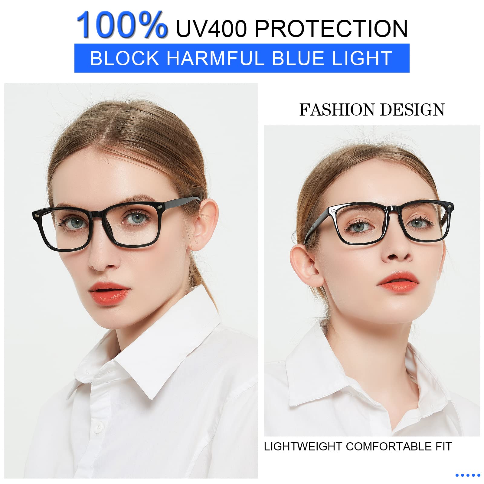 Blue Light Blocking Reading Glasses for Women - MARE AZZURO Computer Readers with Anti-Glare Lenses (1.75 Strength, Black) - Perfect for Office Work, Screen Time & Digital Eye Strain Relief