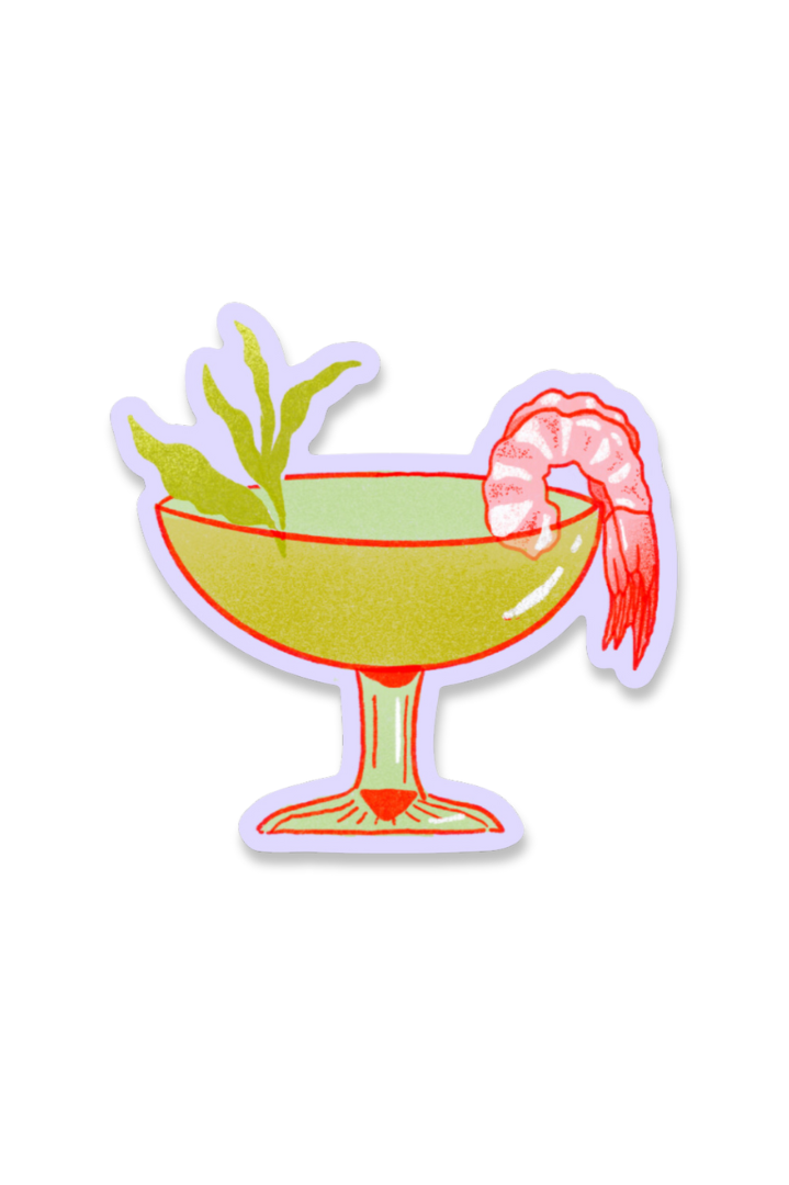 Premium Shrimp Cocktail Stickers - Waterproof Vinyl Decals for Laptops, Coolers & Party Decor - Fun Seafood Themed Stickers for Foodies & Ocean Lovers