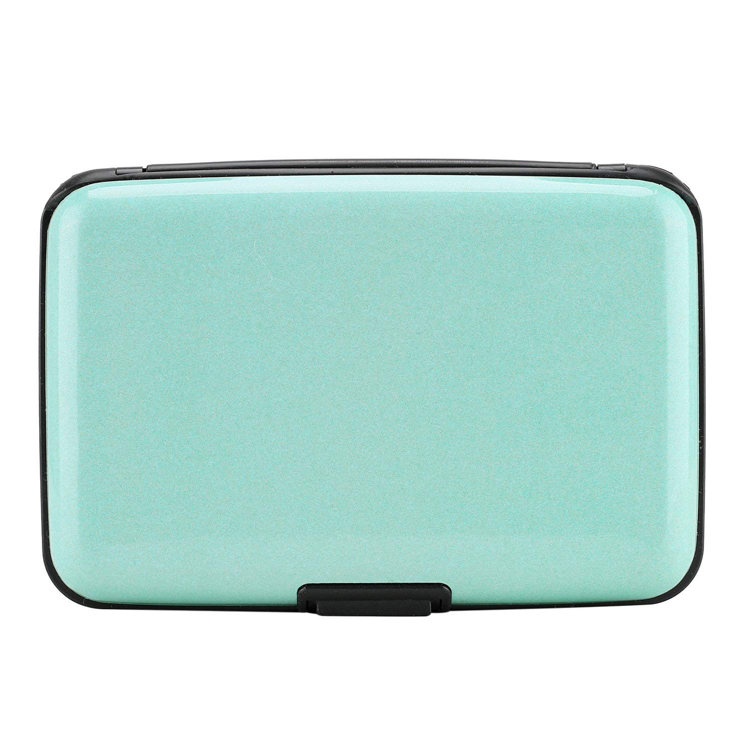 ELFISH Mini RFID Blocking Aluminum Wallet - Slim Credit Card Holder for Men & Women, Metal ID & Business Card Case (Light Blue) - Perfect for Travel, Work & Everyday Use
