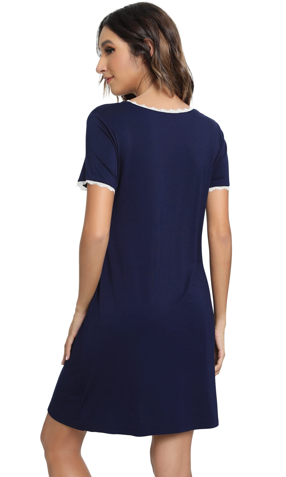Soft Viscose Bamboo 3-in-1 Maternity Nightgown - Nursing & Delivery Gown with Breastfeeding Access - Comfortable Sleep Shirt for Pregnancy & Postpartum (Sizes S-XXL) - Perfect for Hospital Stay, Nursing at Home, and Relaxing Sleep