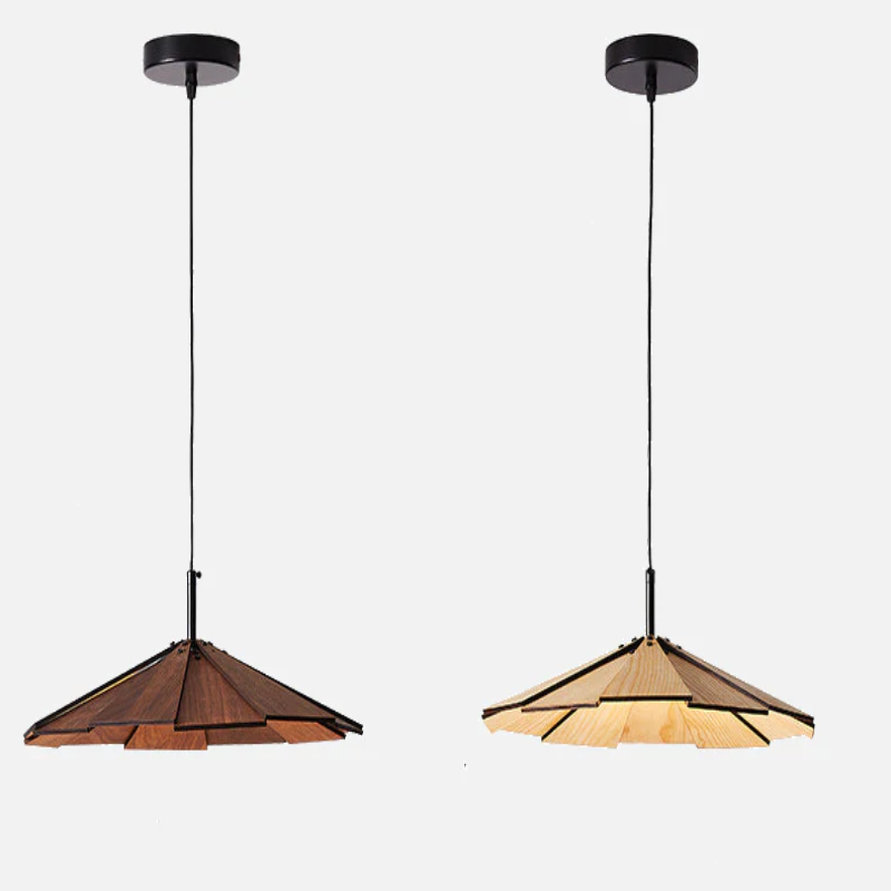 Handmade Origami Wood Pendant Light - Modern Scandinavian Style Ceiling Lamp for Living Room, Bedroom & Dining Room Decor
