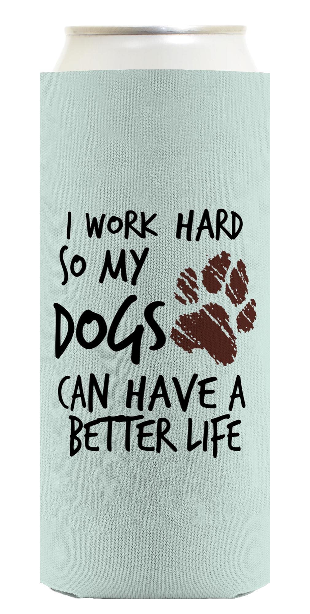 48-Pack Ultra Slim Dog Paw Print Can Coolers - Perfect Gift for Dog Lovers & Men Who Work Hard for Their Pets - Ideal for Backyard BBQs, Camping & Pet-Friendly Parties