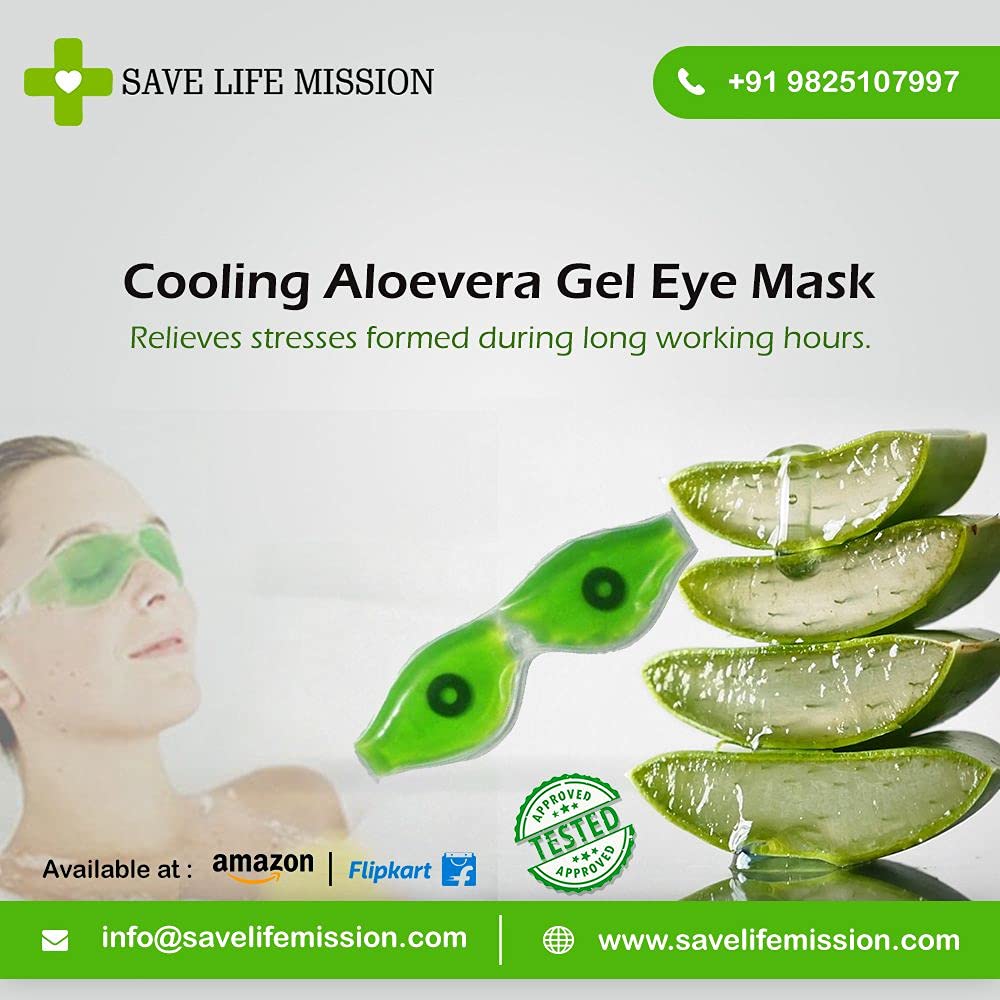 Woms Aloe Vera Cooling Gel Eye Mask - Soothing & Hydrating Under Eye Patches for Dark Circles, Puffiness & Fatigue Relief - Perfect for Summer, Travel & Overnight Use (Pack of 3)