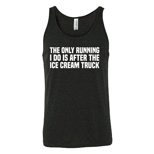 Funny Ice Cream Truck Running T-Shirt - Unisex Graphic Tee for Summer Jokes & Casual Wear