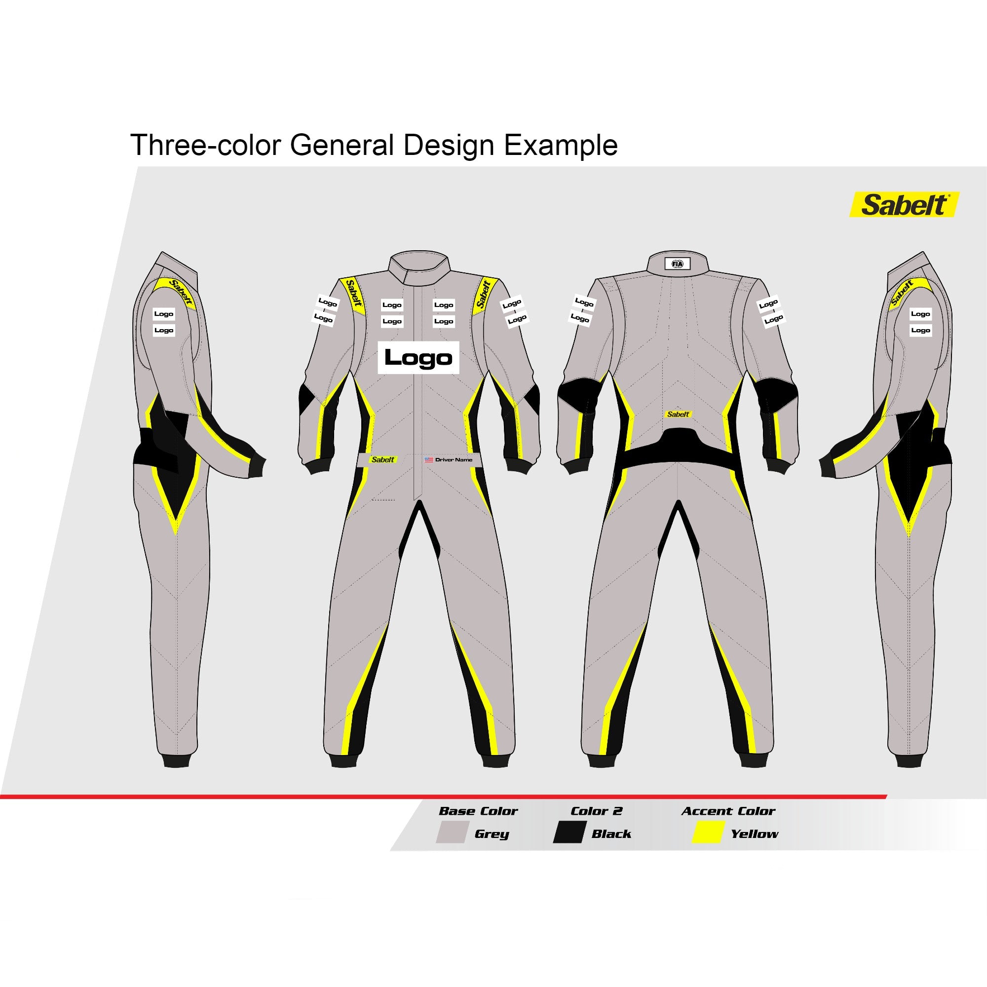 Sabelt TS 10 Custom Printed Racing Suit - High Performance Fireproof Racewear for Motorsports, Track Days & Professional Drivers