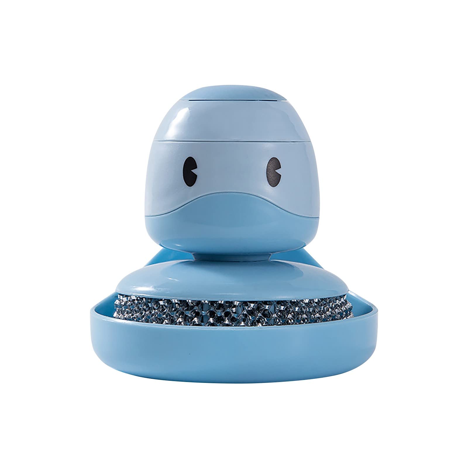 Automatic Soap Dispensing Dish Brush with Drip Tray - Press Type Liquid Adding Scrubber for Pots, Pans & Sink Cleaning - Kitchen Cleaning Brush Set (Black/Blue) - Perfect for Daily Dishwashing & Kitchen Hygiene