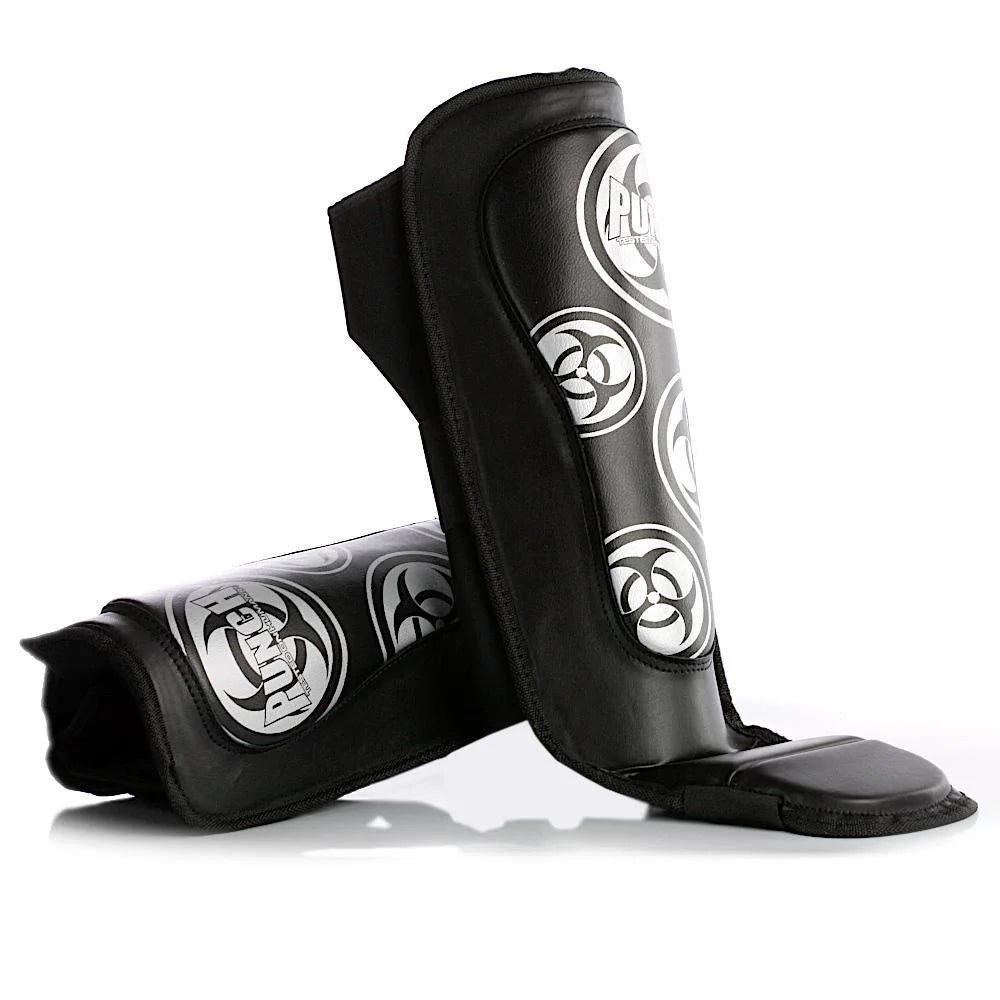 Premium SHIN PADS for MMA, Kickboxing & Fitness Training - High Impact Protection - Black - Ideal for Sparring, Bag Work & Martial Arts Practice