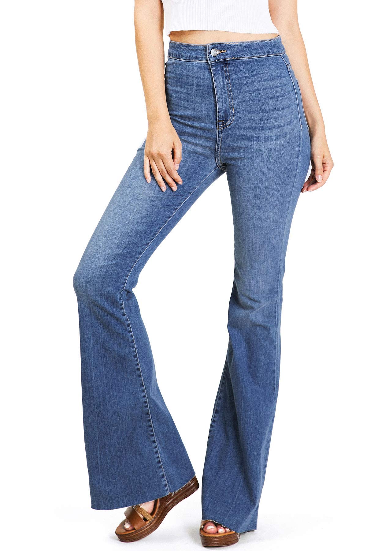 Cello Women's High Rise Stretchy Flared Jeans for Juniors - Comfortable & Trendy Bootcut Denim Pants for Casual Wear, Parties & Everyday Outfits