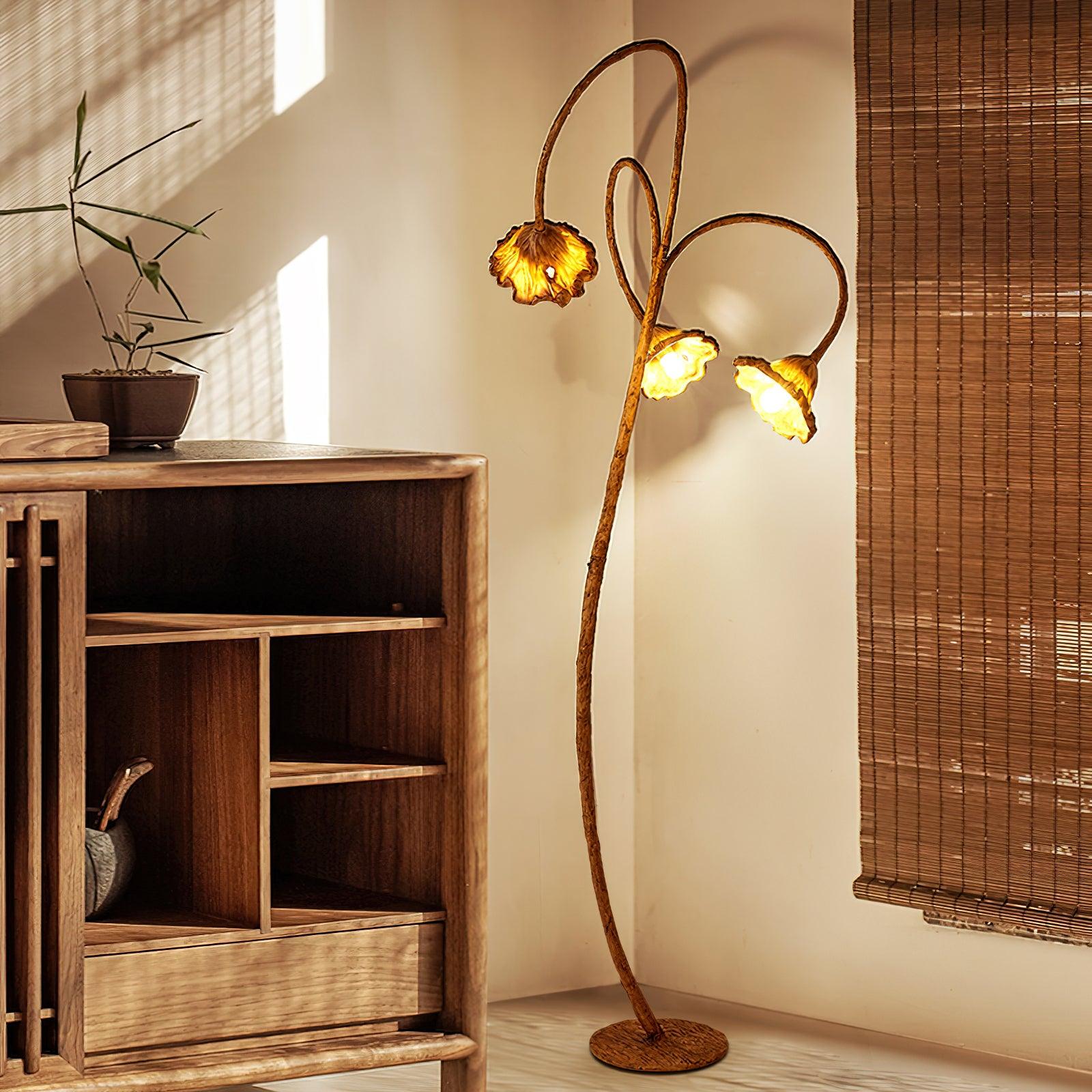 Elegant Lotus Leaf Floor Lamp - Modern Home Decor Lighting for Living Room, Bedroom & Office - Adjustable Brightness & Energy Efficient LED Bulb