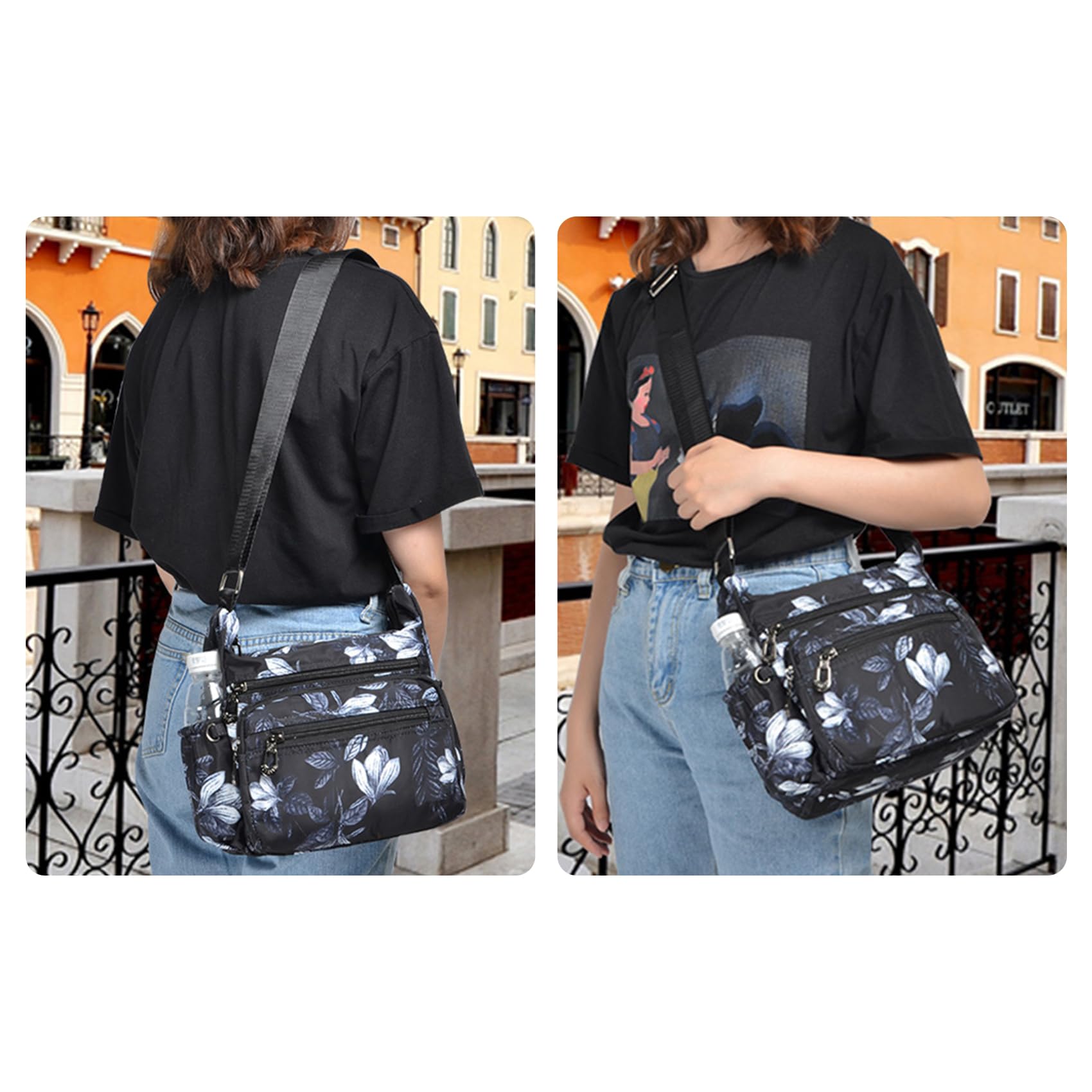 NOTAG Women's Nylon Shoulder Bags - Waterproof Lightweight Crossbody Messenger Purse & Handbag for Work, Travel & Everyday Use