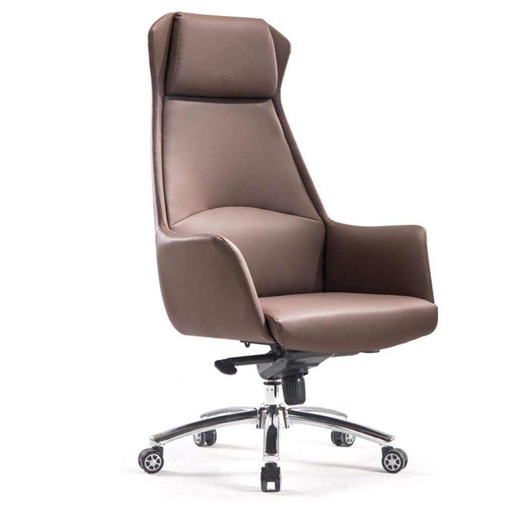 FMOGE Ergonomic Office Desk Chair - High Back Leather Executive Chair with Lumbar Support, Swivel & Rolling Computer Chair for Home & Office (Blue, Small Size) - Perfect for Long Work Hours, Gaming & Study Sessions