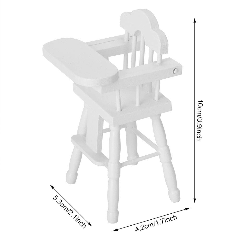 1/12 Scale Doll High Chair - Miniature Dining Chair for Reborn Girl Dolls Accessories | Perfect for Dollhouse, Playroom & Collectible Displays