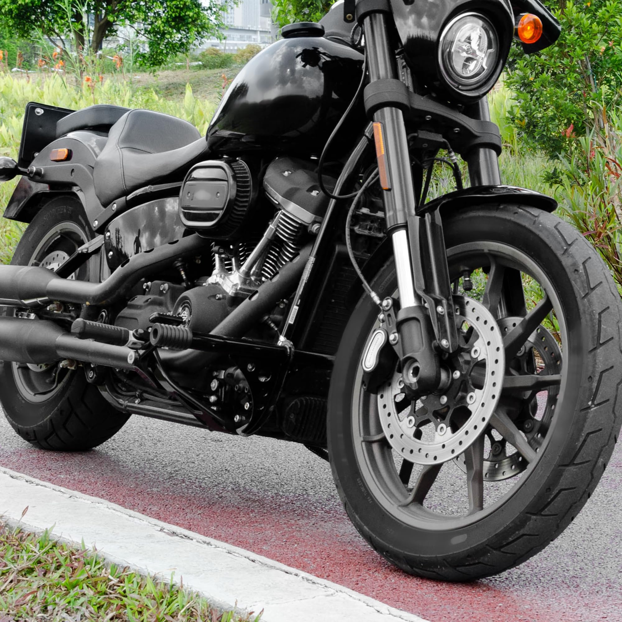 Harley Softail Foot Peg Engine Guard Crash Bar - Compatible with Street Bob & Low Rider S (2018-2025) | Durable Highway Protection for Motorcycle Riders