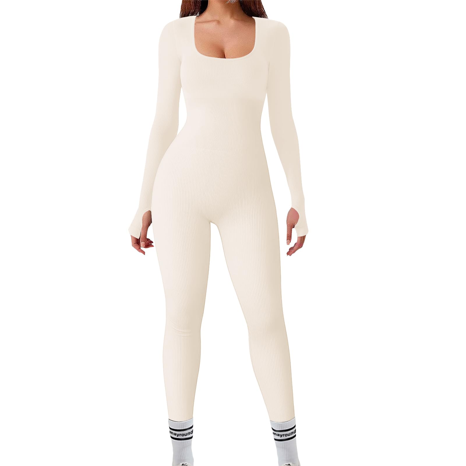 Mayround Women's Yoga Jumpsuit - Seamless Workout Romper for Gym & Yoga