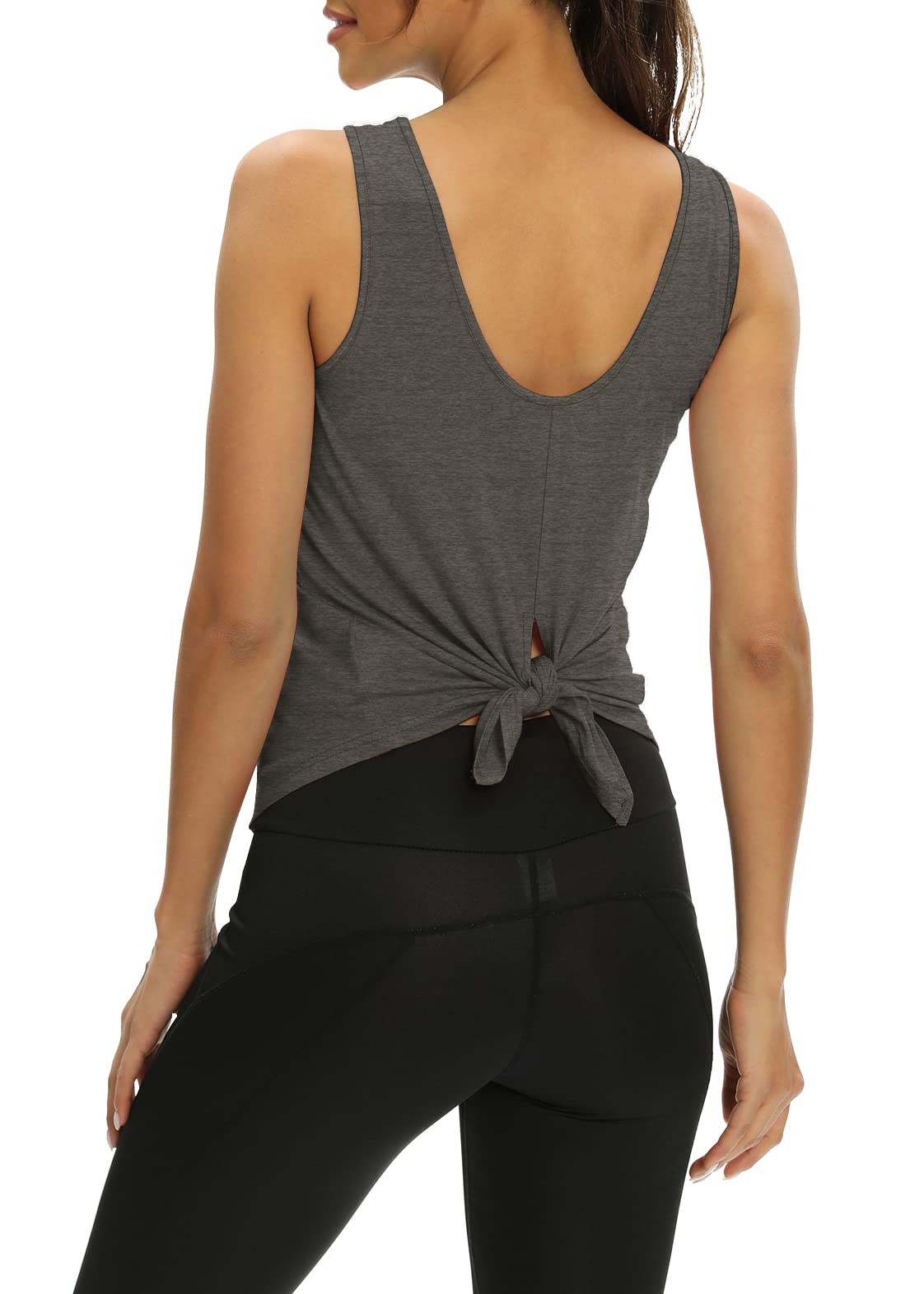 Bestisun Women's Workout Athletic Shirt - Sleeveless Gym Tops & Tie Back Yoga Tank Tops for Women | Moisture Wicking, Breathable & Comfortable for Yoga, Running & Fitness Training