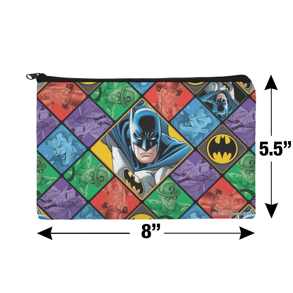Batman & Villains Themed Makeup Cosmetic Bag Organizer Pouch - Perfect for Travel, Gym & Daily Essentials Storage