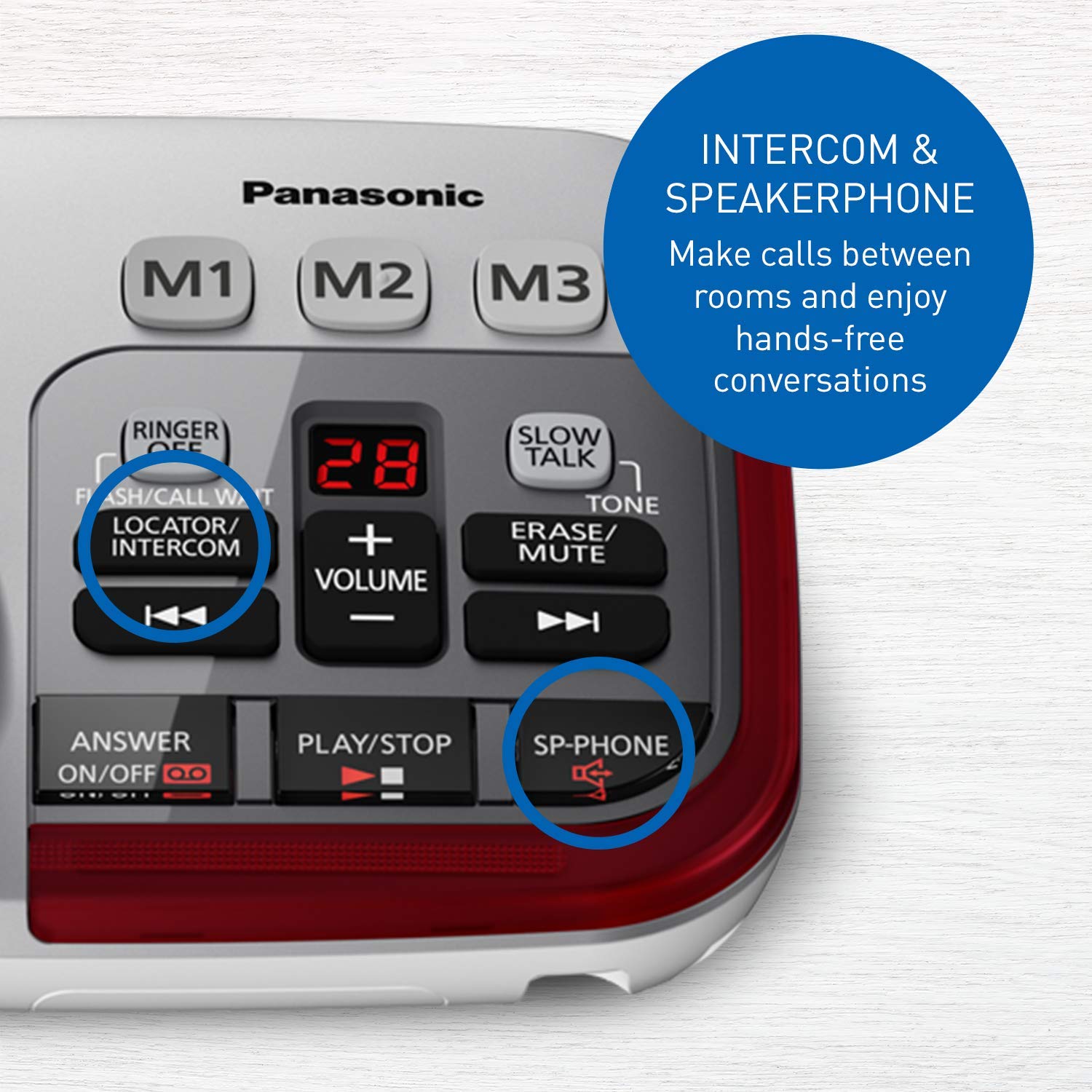 Panasonic KX-TGM490CS Silver Amplified Cordless Phone with Answering Machine, Call Blocking & Talking Caller ID - 1 Handset - Ideal for Home, Office & Elderly Users with Hearing Needs