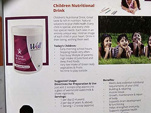 Modicare Well Strong & Smart Chocolate Flavor Protein Powder 200g - Supports Muscle Growth & Brain Function - Perfect for Post-Workout Recovery & Healthy Snacking