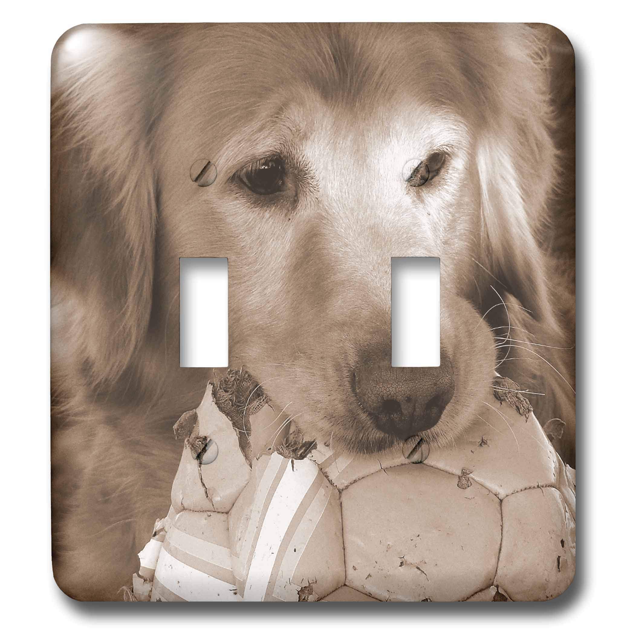 3D Rose Golden Retriever Dog Design Double Toggle Switch - Perfect for Home, Office, and DIY Electronics Projects