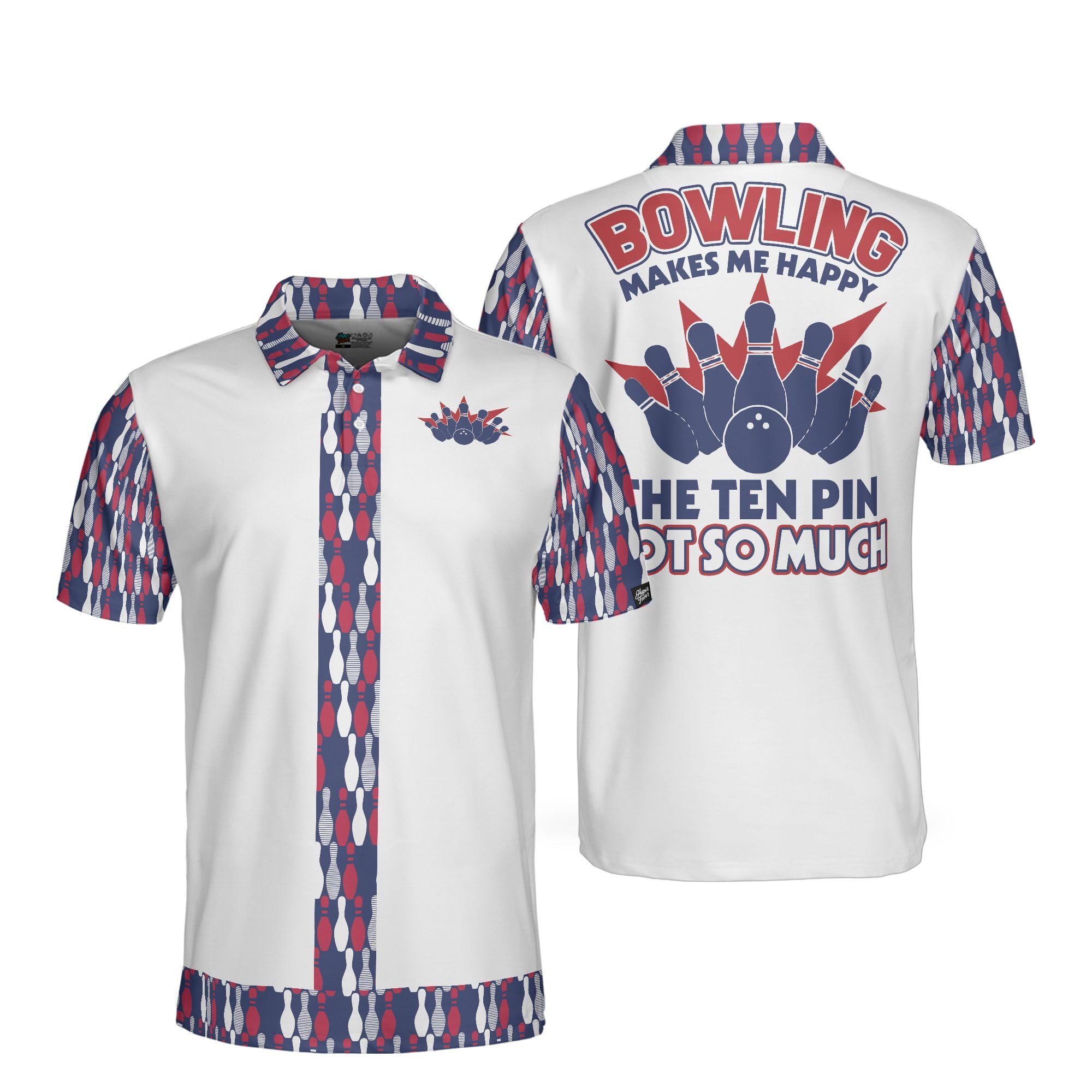 HYPERFAVOR Men's Smart Bowling Polo Shirts - Short Sleeve Performance Polo Set of 3 for Bowling Leagues & Casual Wear