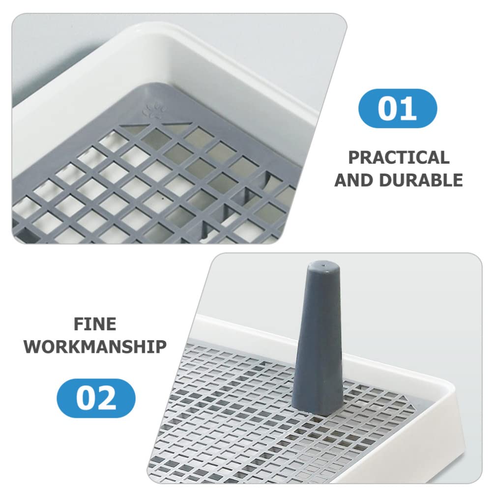 **1 Set White PP Material Dog Toilet Potty Trainer - Indoor Puppy Pee Pad Holder & Cat Litter Tray for Small Pets - Perfect for House Training, Apartment Living, and Travel Use**