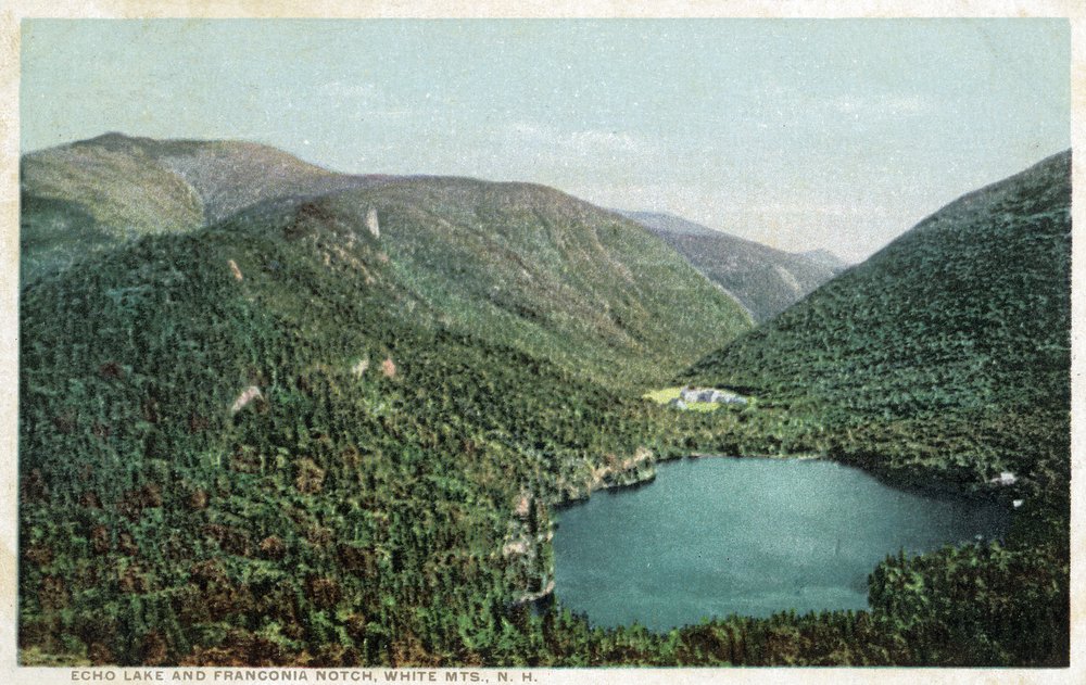 White Mountains New Hampshire Aerial View Art Print - 12x18 Echo Lake & Franconia Notch Wall Decor Poster | Travel Inspiration, Home Office & Living Room Decor