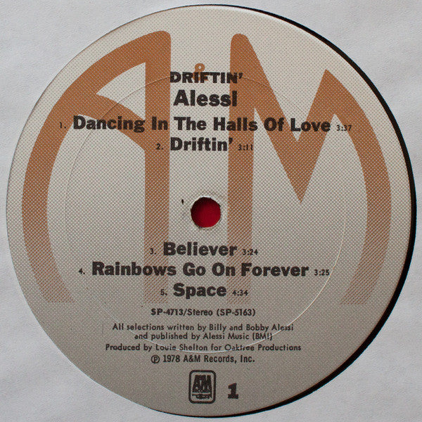 Alessi Driftin' Vinyl LP Album - Limited Edition Music Record for Collectors & Audiophiles - Perfect for Home Listening & Gifts