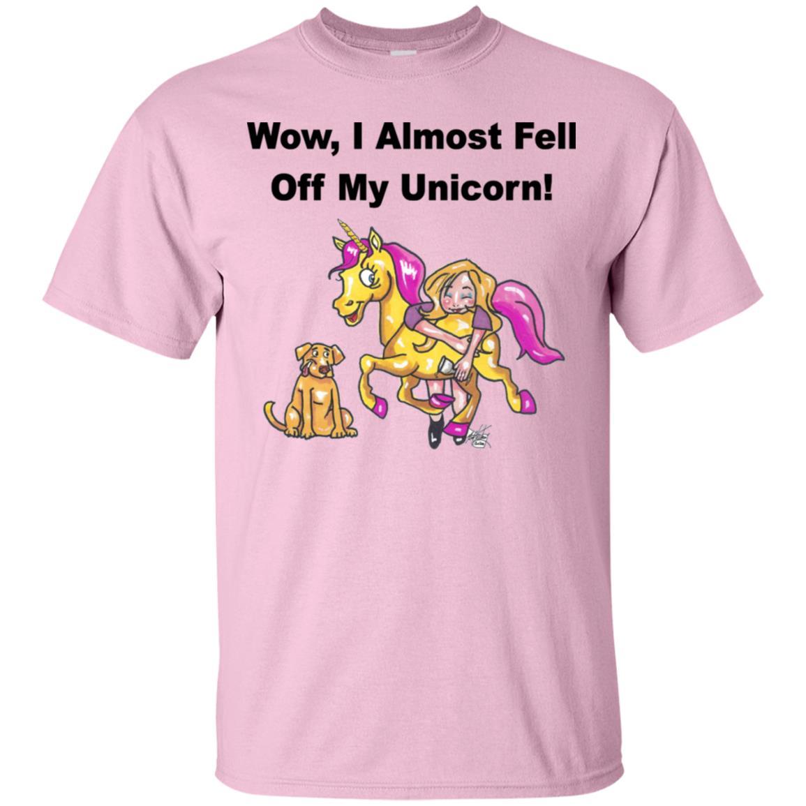 Wow I Almost Fell Off My Unicorn Funny Graphic T-Shirt for Women | Soft Cotton Casual Tee | Perfect for Parties, Gifts & Everyday Wear