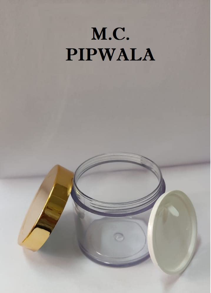 M.C. PIPWALA 30g Empty Acrylic Clear Cosmetic Jars with Gold Lids & Leakproof Inner Seals - 3 Pack Set for Travel, Makeup Storage & DIY Beauty Products