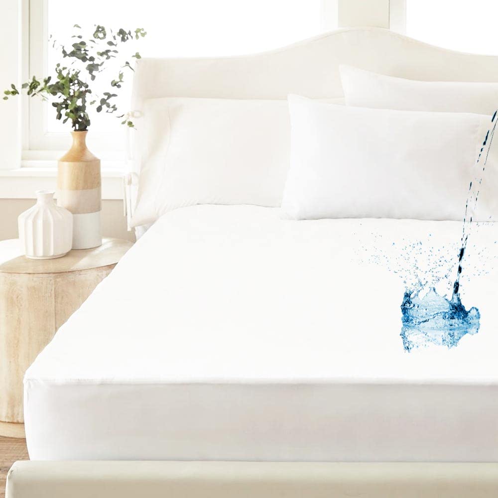 2 Pack Heavy Duty Vinyl Twin Mattress Protector - 100% Waterproof, Hypoallergenic, Fitted Sheet Style - Perfect for Kids, Pets, and Spill-Prone Areas