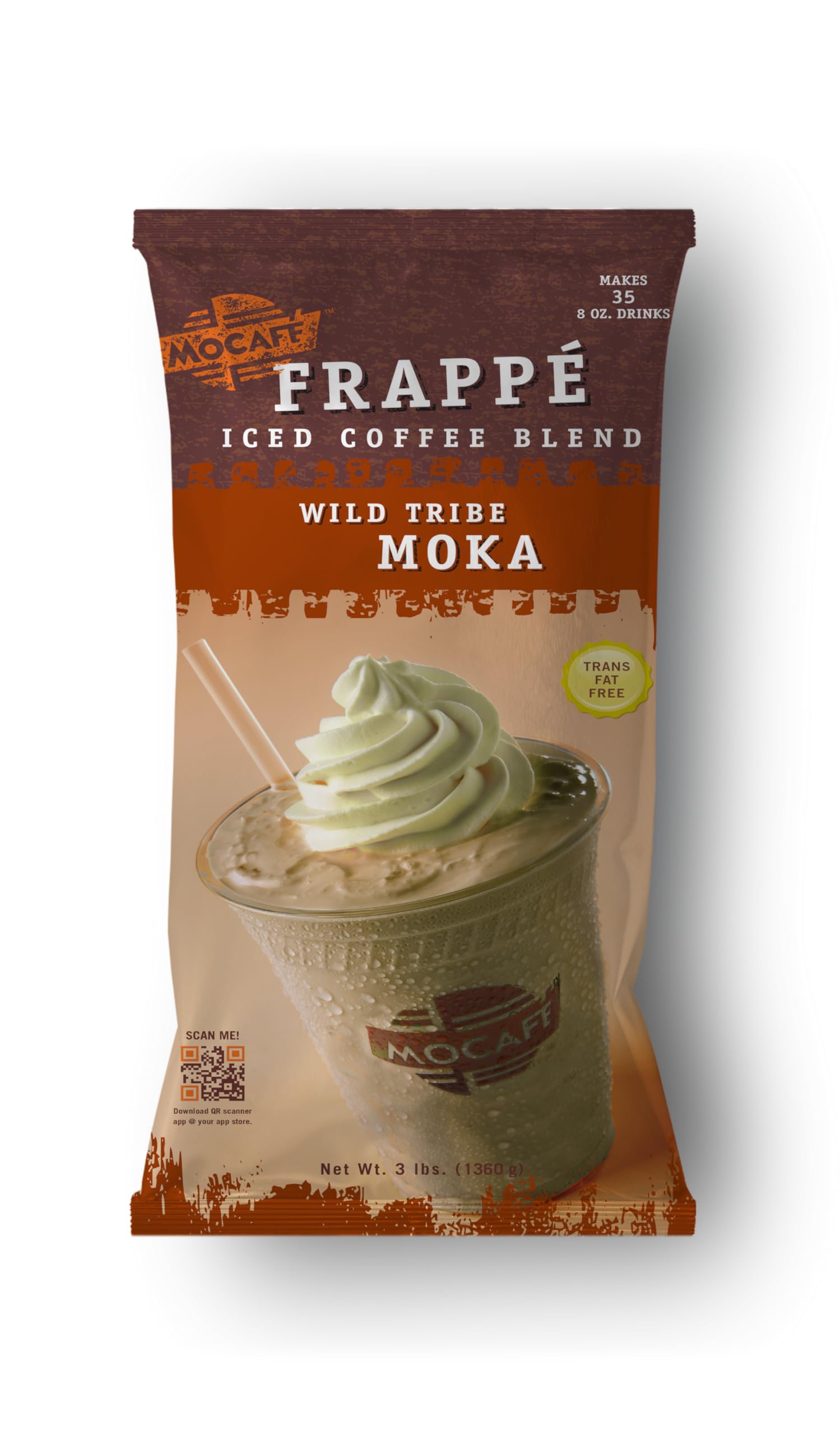MOCAFE Wild Tribe Moka Frappe - 3lb Instant Coffee Mix for Coffee Shops & Home Use