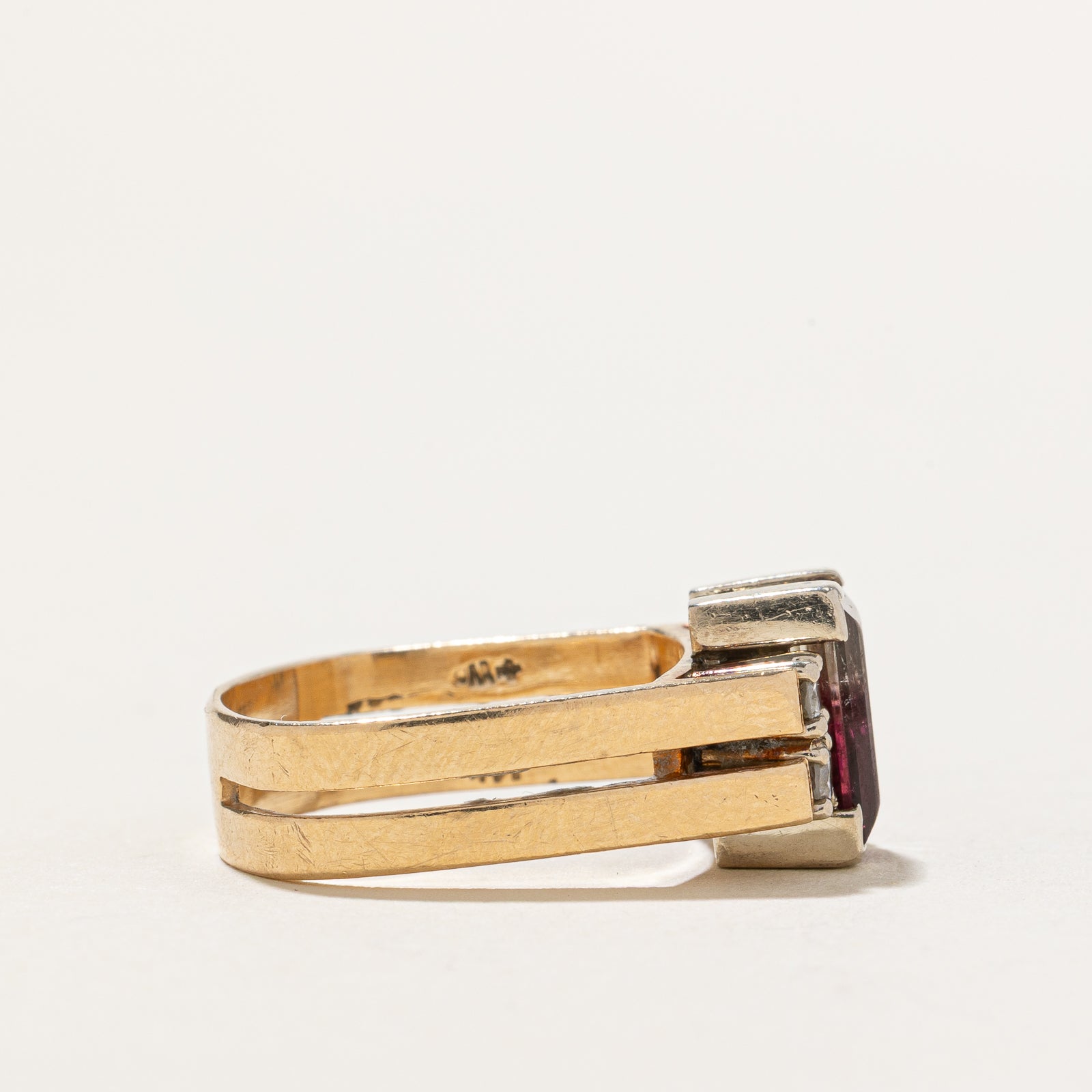 2.00ct Tourmaline & 0.18ct Diamond Ring - Size 4.75 - Elegant Jewelry for Weddings, Anniversaries & Special Occasions