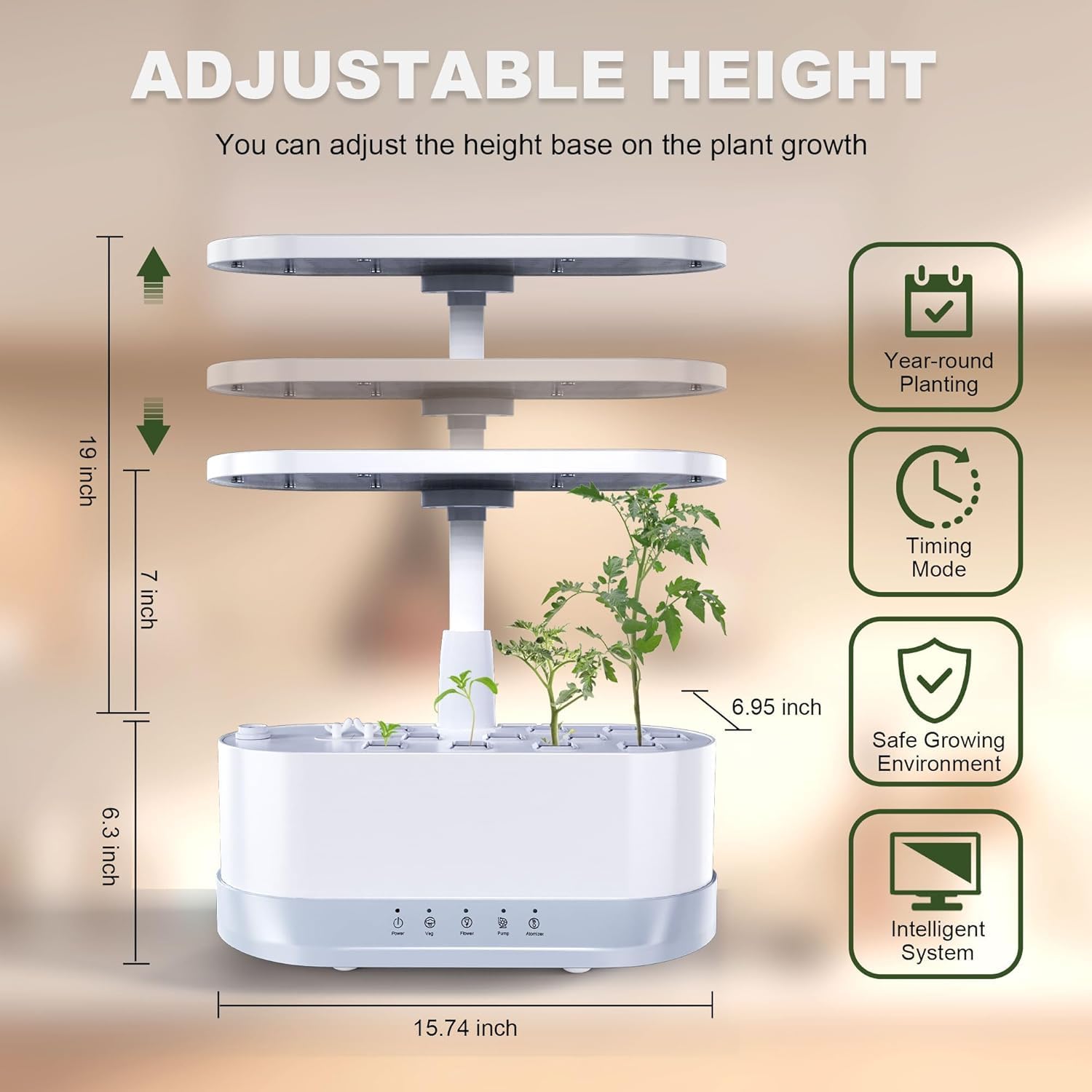 11-Pod Hydroponic Growing System with LED Grow Light & Auto Timer - Indoor Smart Garden Kit for Herbs, Vegetables, and Plant Germination - Perfect for Home, Office, and Small Space Gardening