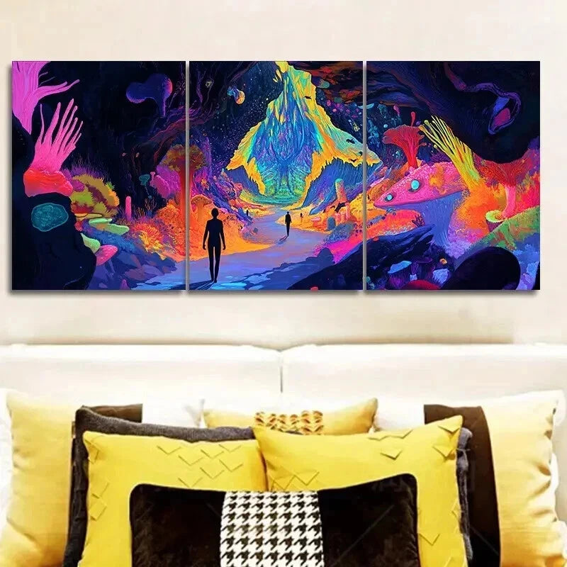 3-Piece Strange Place (4) Wall Art Set - Framed Canvas Prints 50x70cm | High Quality Australian Made Wall Decor | Perfect for Living Room, Bedroom & Office Decor