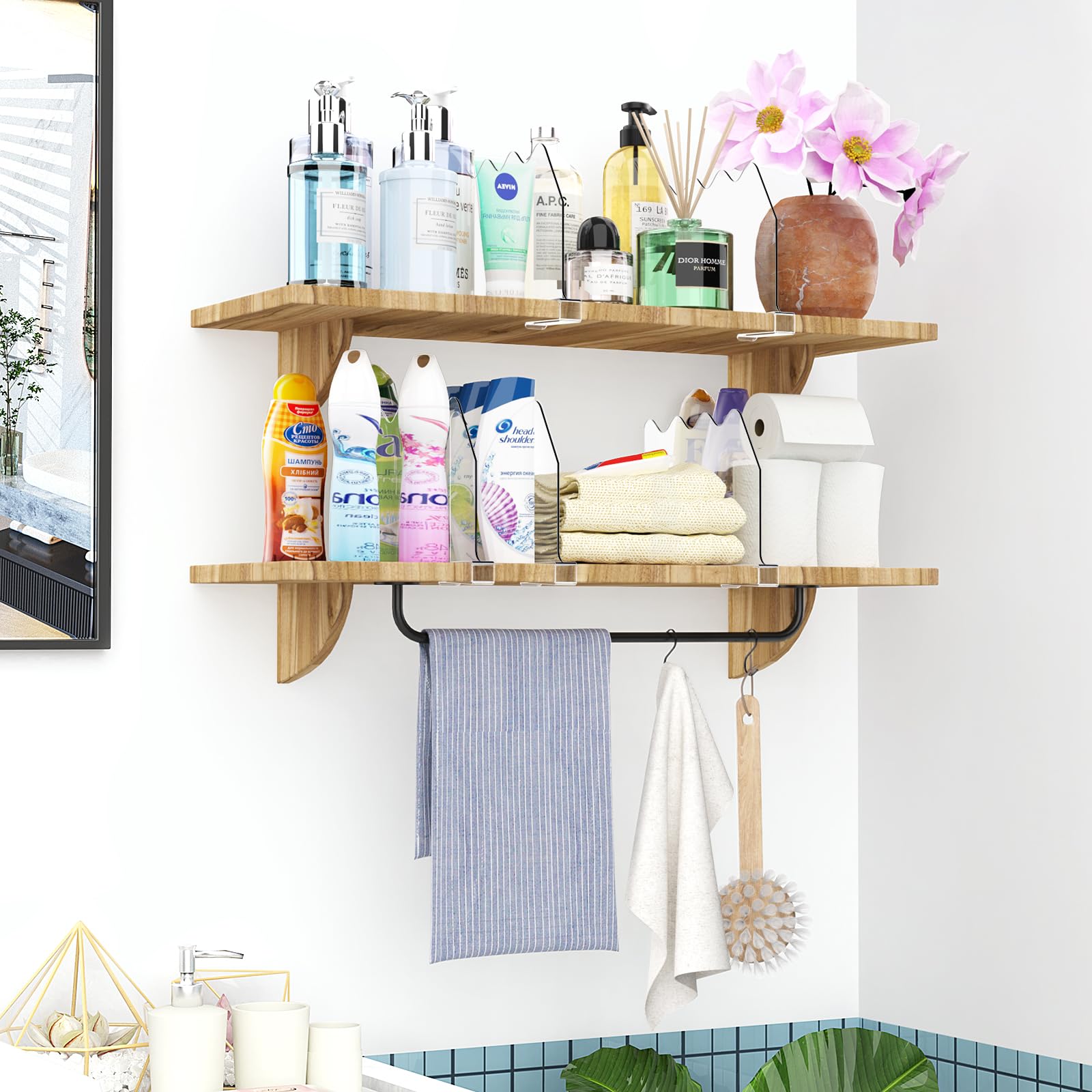 SOYO 8-Pack Clear Acrylic Shelf Dividers - Adjustable Closet Organizers for Wood Shelves | Perfect for Bedroom, Kitchen & Office Storage Organization | Durable Shelf Separators for Neat Pantry, Wardrobe & Workspace