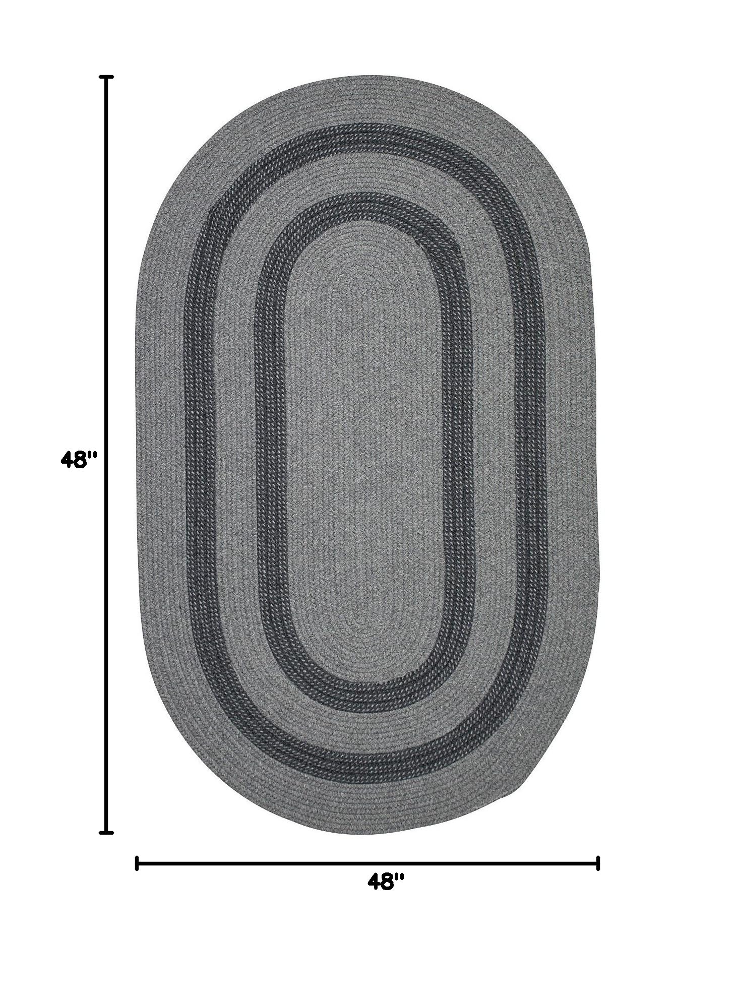 Graywood Round Area Rug 4x4 Feet - Soft Plush Gray Carpet for Living Room, Bedroom, or Nursery - Non-Slip Backing & Easy to Clean