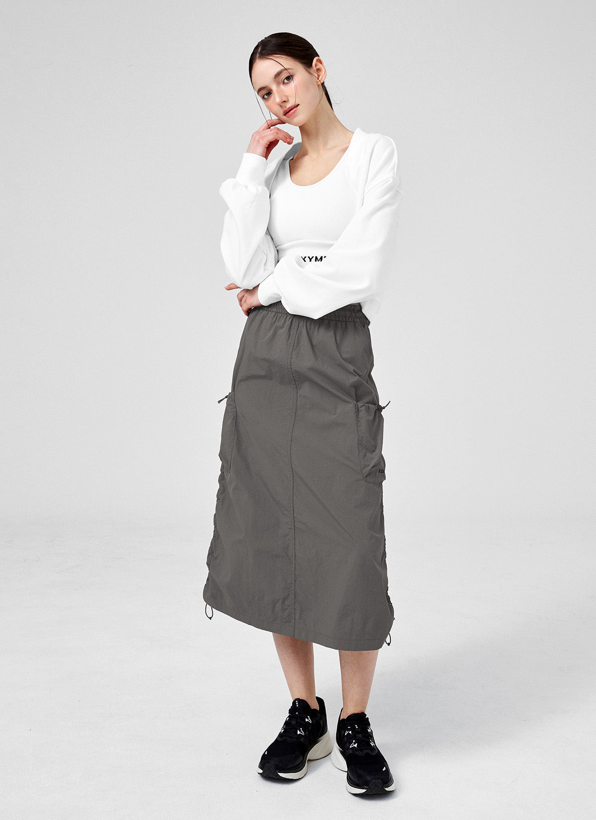 Comfortable Utility Cargo Long Skirts for Women - Stretchable Casual Maxi Skirt with Pockets for Hiking, Travel & Everyday Wear