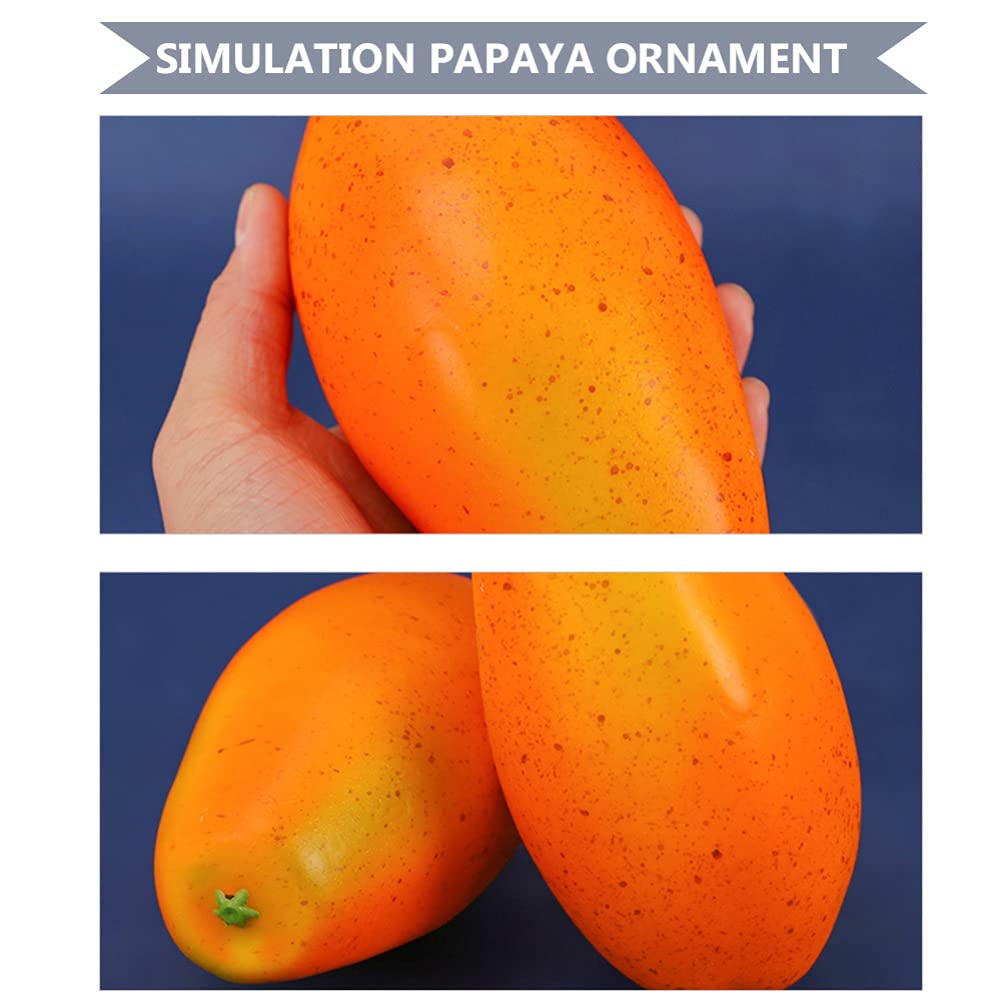 VALICLUD 1pc Realistic Artificial Yellow Papaya Fake Fruit - Lifelike PU Resin Kitchen Decor, Party Table Centerpiece, Food Display Prop, Photography Backdrop, Home Styling Accessory
