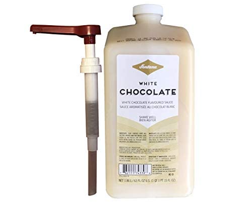 Starbucks Fontana Frappuccino White Chocolate Mocha Sauce with Pump - 63 oz (1.86L) Bottle for Coffee, Desserts & Baking | Perfect for Homemade Lattes, Iced Coffee & Sweet Treats