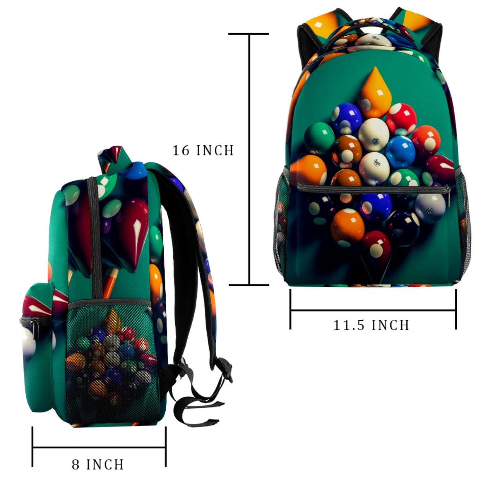 Stylish Travel Backpack for Women & Men - Durable Carry-On Backpack for Billiards, Hiking, Commuting & Outdoor Adventures