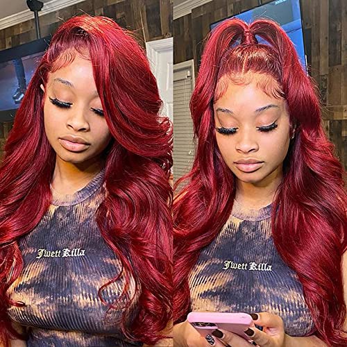 Wiggins Burgundy 20 Inch Human Hair Lace Front Wig - 5x5 Closure, Body Wave 99J, Pre-Plucked & Glueless for Black Women | Perfect for Parties, Weddings & Everyday Wear