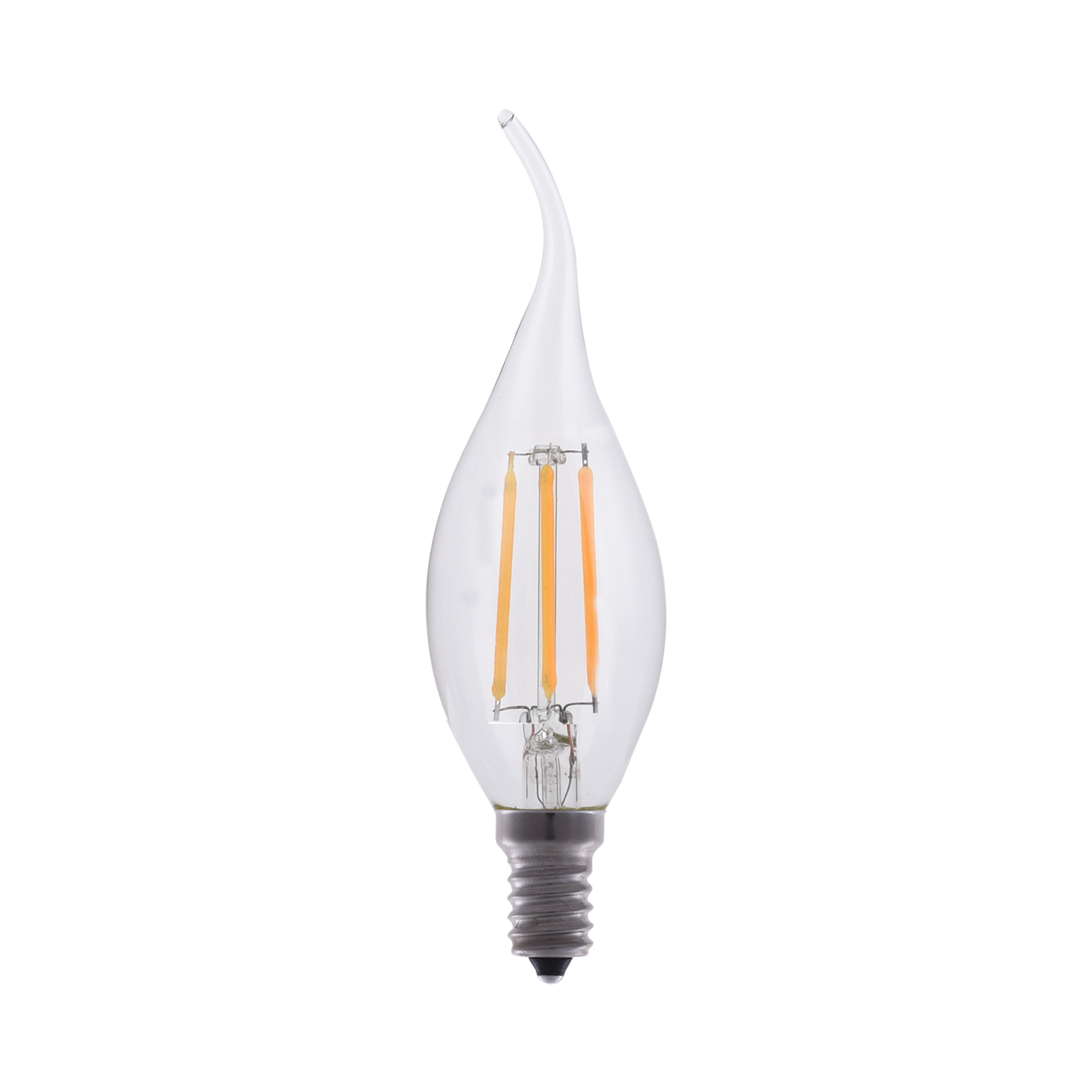 4W Candelabra Flame Tip LED Bulb - Warm White 2700K, E12 Base, Dimmable - Perfect for Chandeliers, Ceiling Fans, and Decorative Lighting
