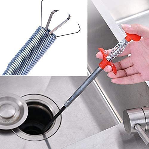 Ronest Stainless Steel Hair Catcher Drain Cleaner - Flexible Wire Spring Sink Cleaning Stick for Bathroom & Kitchen Clog Removal | Perfect for Showers, Sinks, and Tub Drains