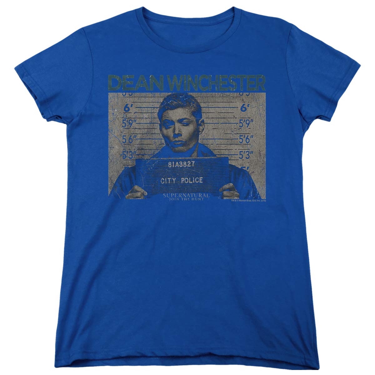 Supernatural Dean Winchester Mug Shot Vintage T-Shirt for Women - Soft Cotton Tee for Casual Wear & Fan Gifts
