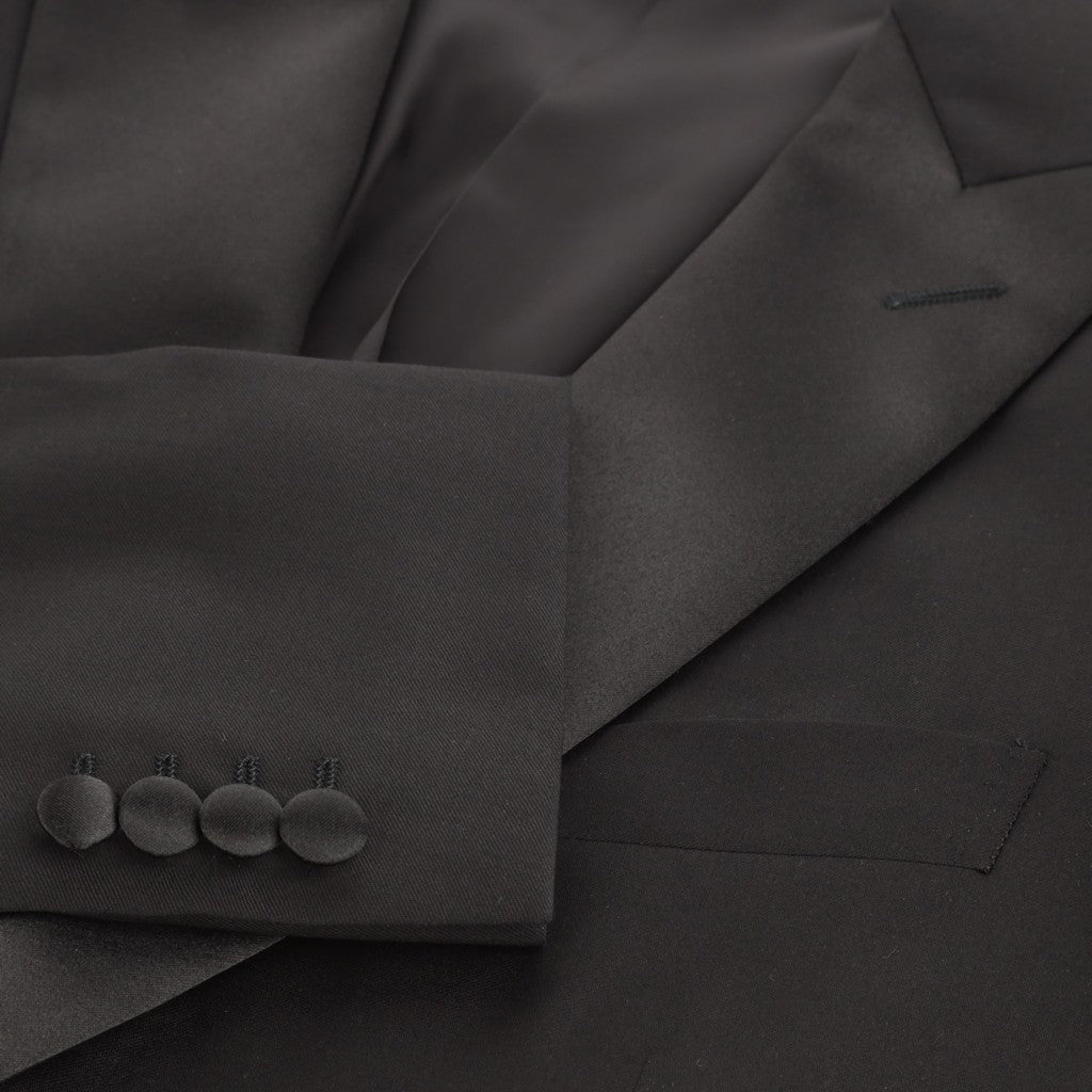 Corneliani Men's Black Twill Leader Event Suit - Premium Business Formal Wear for Weddings, Meetings & Special Occasions
