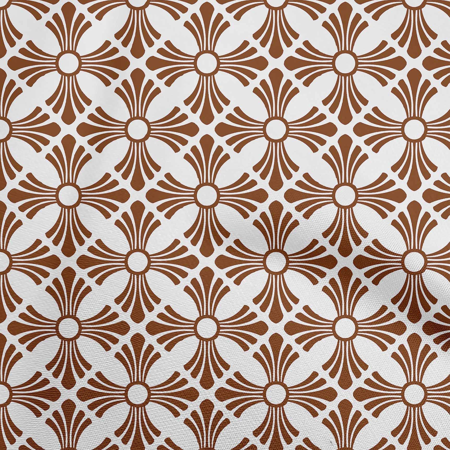 oneOone Rayon Brown Fabric Mosaic - 56 Inch Wide Printed Sewing Material by The Yard for DIY Clothing, Dresses & Home Decor Projects | Soft, Durable & Versatile Craft Fabric